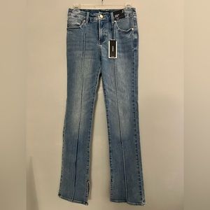 Express Midrise Sky Scraper Pin Tuck Jeans